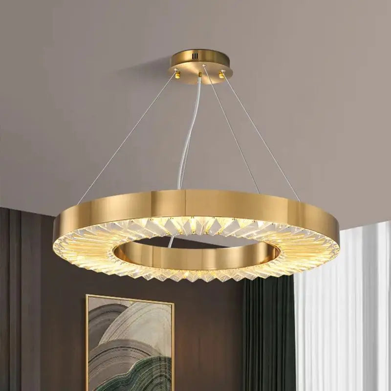 Modern Kristallkrona i Metall Elegant och Justerbar