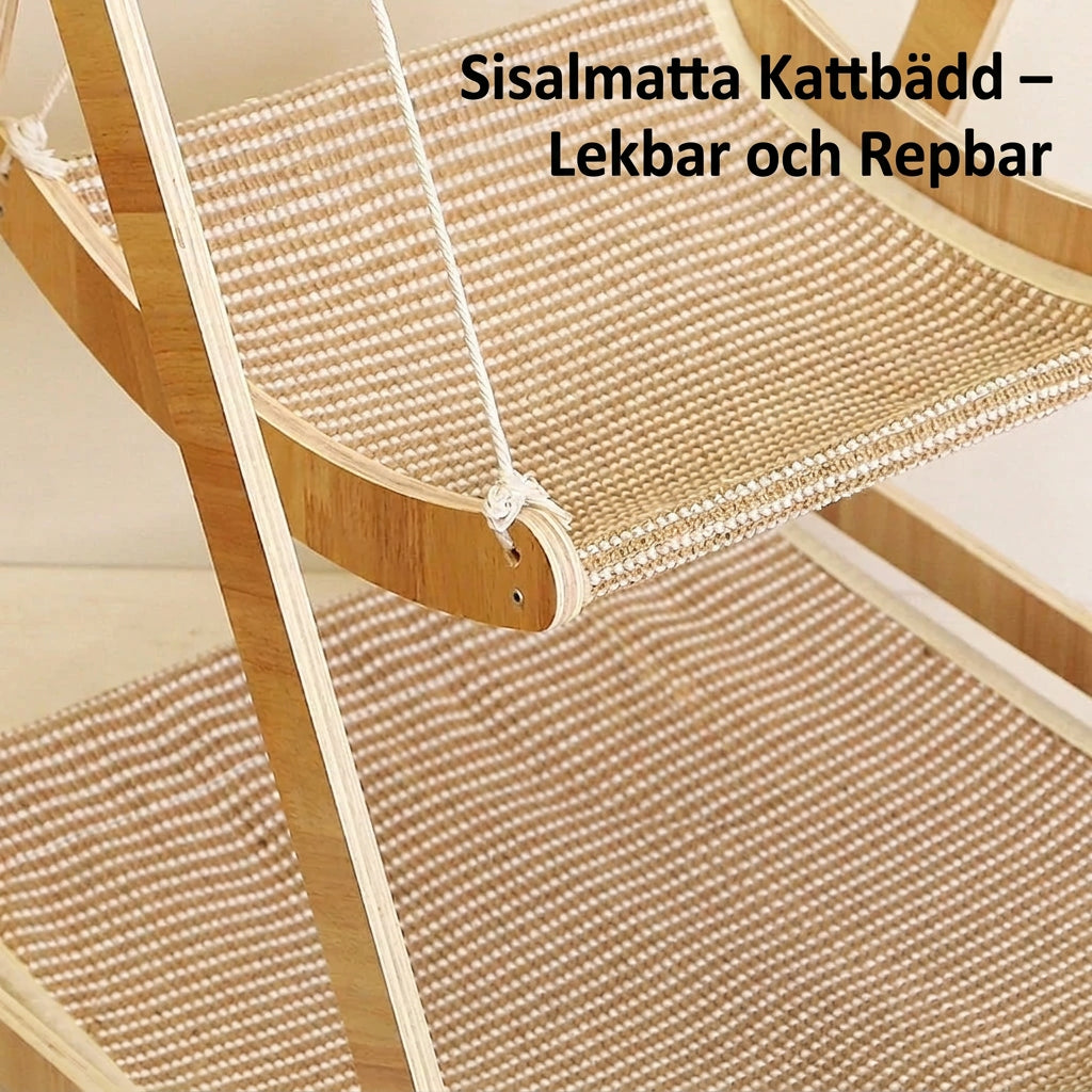 Upphöjd Klösträdmöbel i Trä och Sisal för Katt