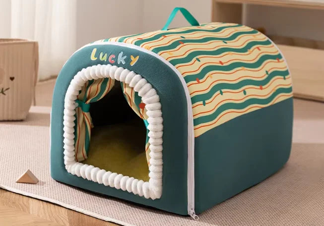 Rund Plyschbädd för Katt och Hund