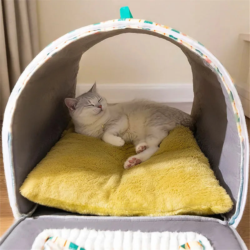 Rund Plyschbädd för Katt och Hund