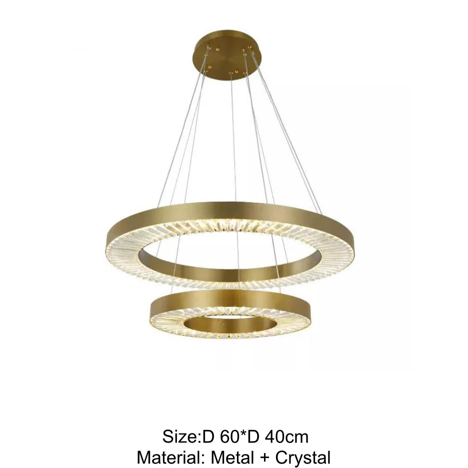 Modern Kristallkrona i Metall Elegant och Justerbar