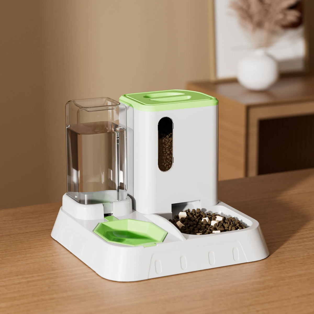 Automatisk 2-i-1 Mat- och Vattendispenser för Hund och Katt