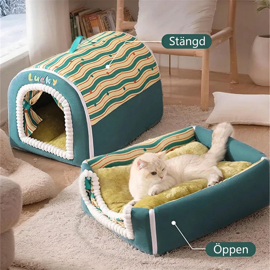 Rund Plyschbädd för Katt och Hund