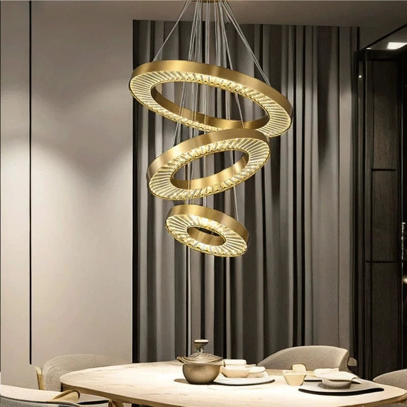 Modern Kristallkrona i Metall Elegant och Justerbar