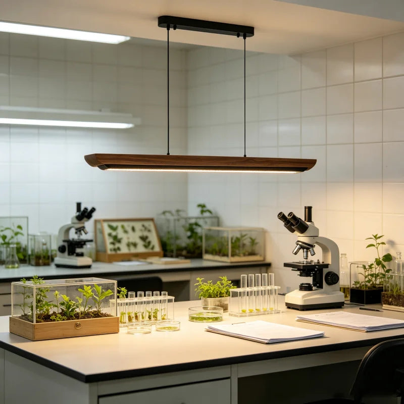Dimbar LED-pendel i trä och aluminium – Två längder