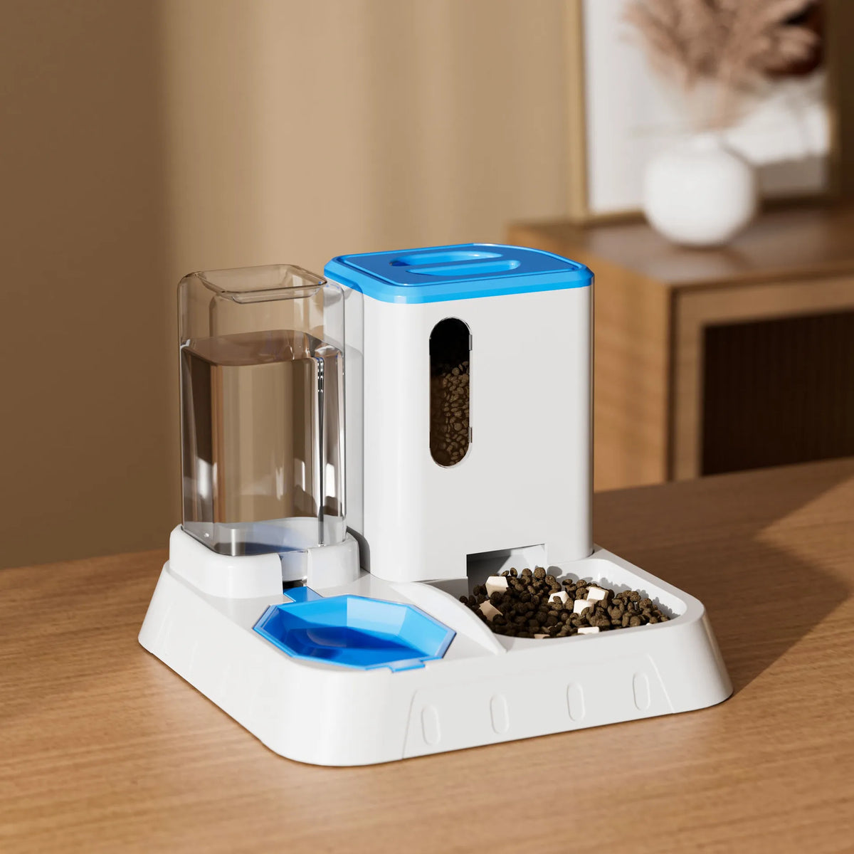 Automatisk 2-i-1 Mat- och Vattendispenser för Hund och Katt