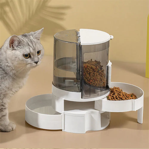 Automatisk 2-i-1 Mat- och Vattendispenser för Hund och Katt