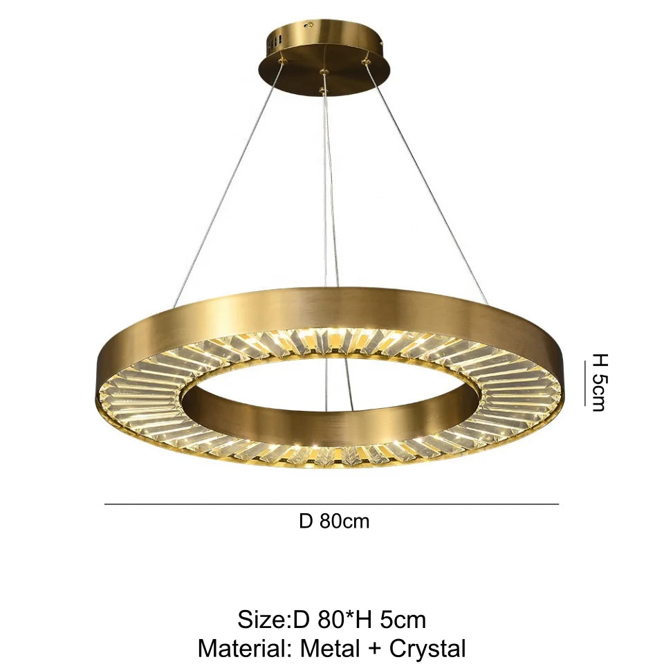 Modern Kristallkrona i Metall Elegant och Justerbar