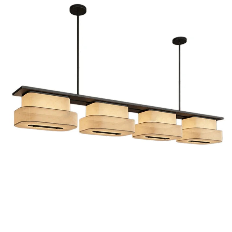 Dimbar LED-takkrona i alabaster – Svart metall
