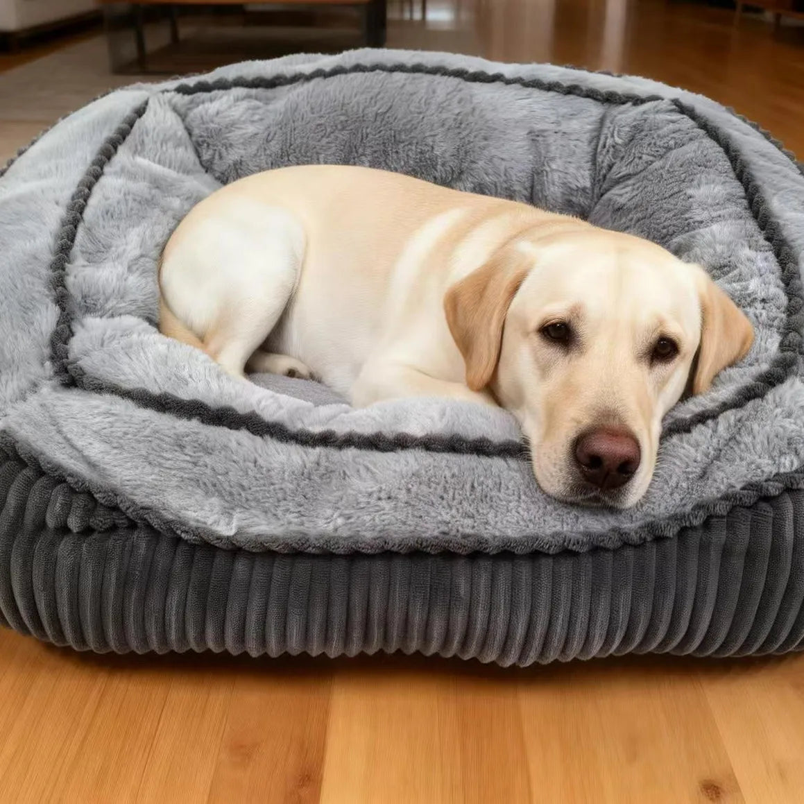 Mjuk Plyschbädd för Hund och Katt