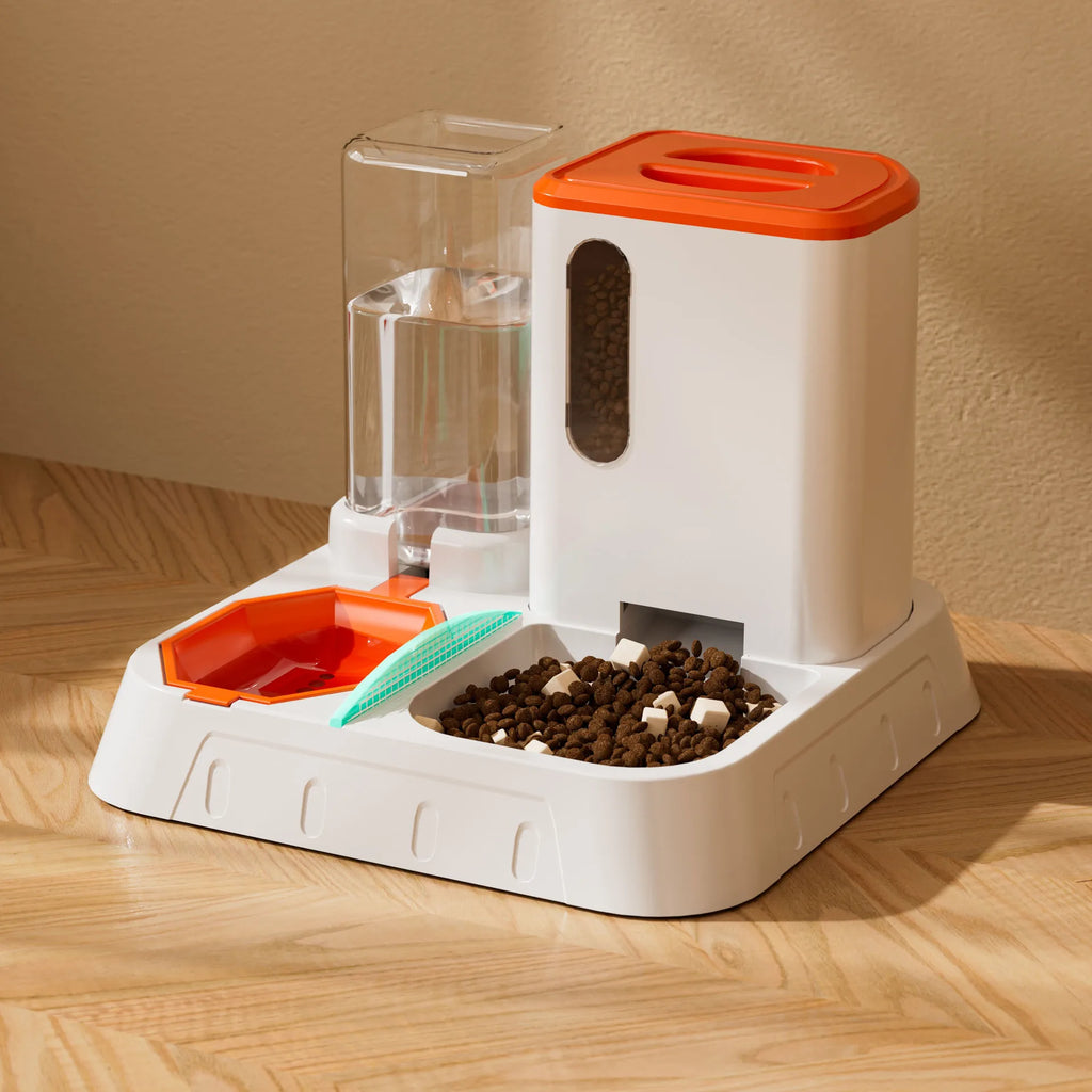 Automatisk 2-i-1 Mat- och Vattendispenser för Hund och Katt