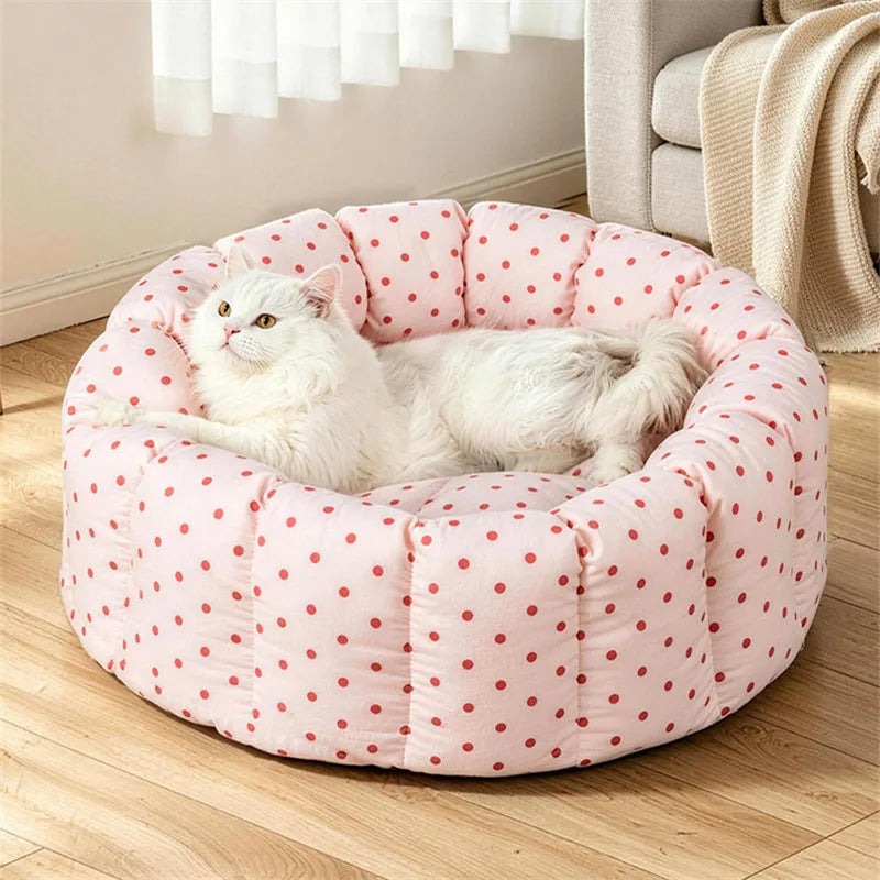 Prickig Rund Mjuk Hundbädd för Katt och Liten Hund