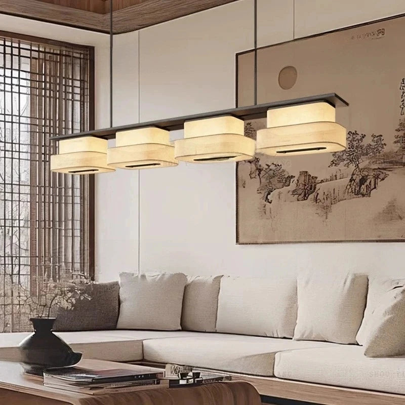 Dimbar LED-takkrona i alabaster – Svart metall
