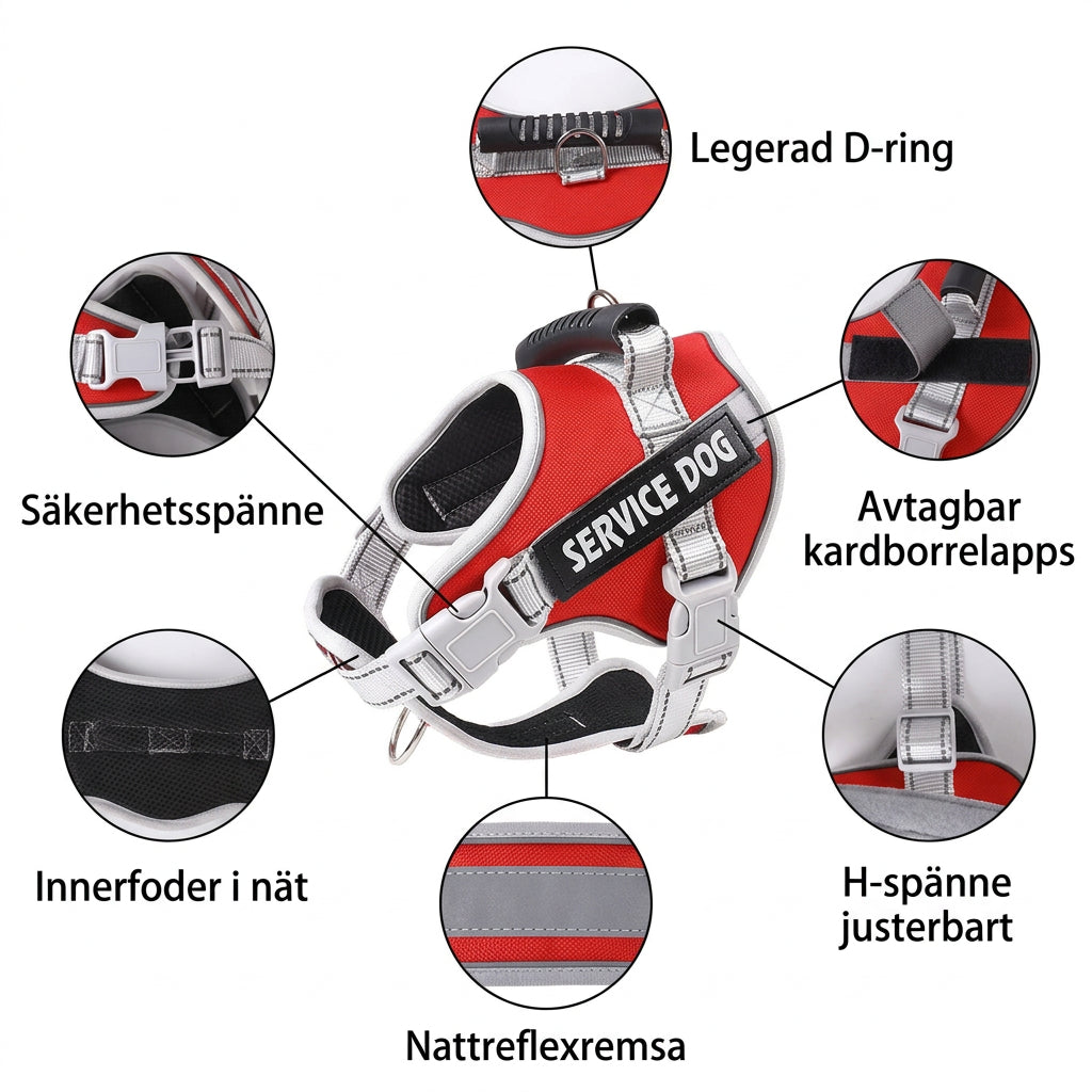 Justerbar Reflekterande Hundsele för Promenad och Träning