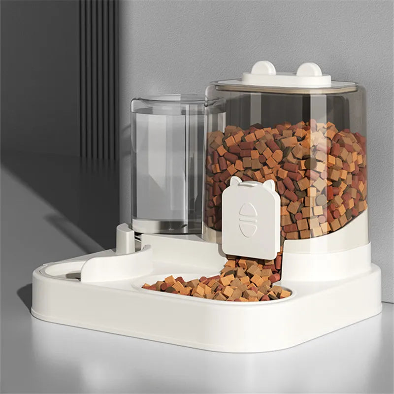 Automatisk 2-i-1 Mat- och Vattendispenser för Hund och Katt