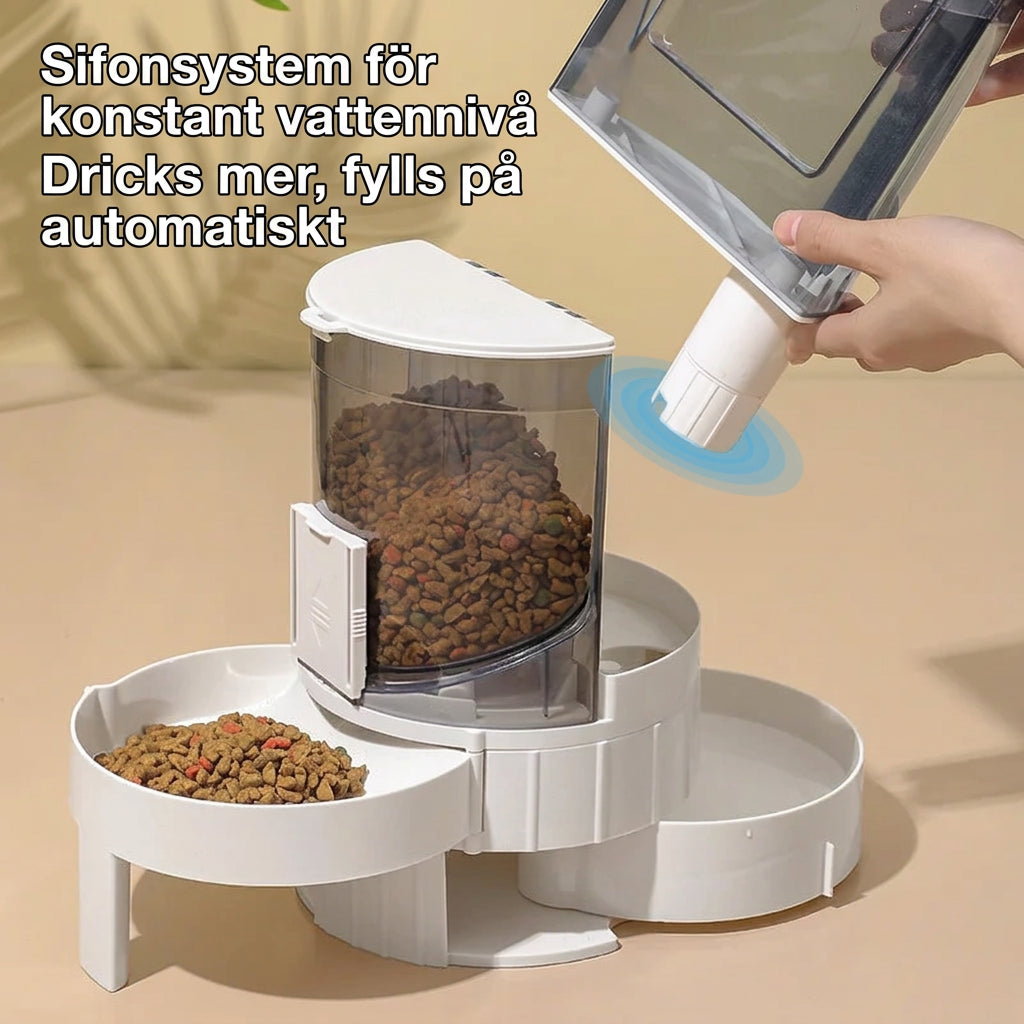 Automatisk 2-i-1 Mat- och Vattendispenser för Hund och Katt