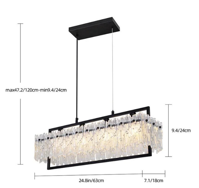 Modern Kristallkrona i Metall Elegant och Justerbar