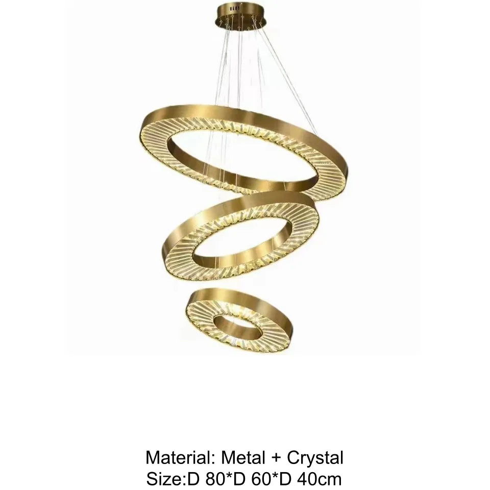 Modern Kristallkrona i Metall Elegant och Justerbar