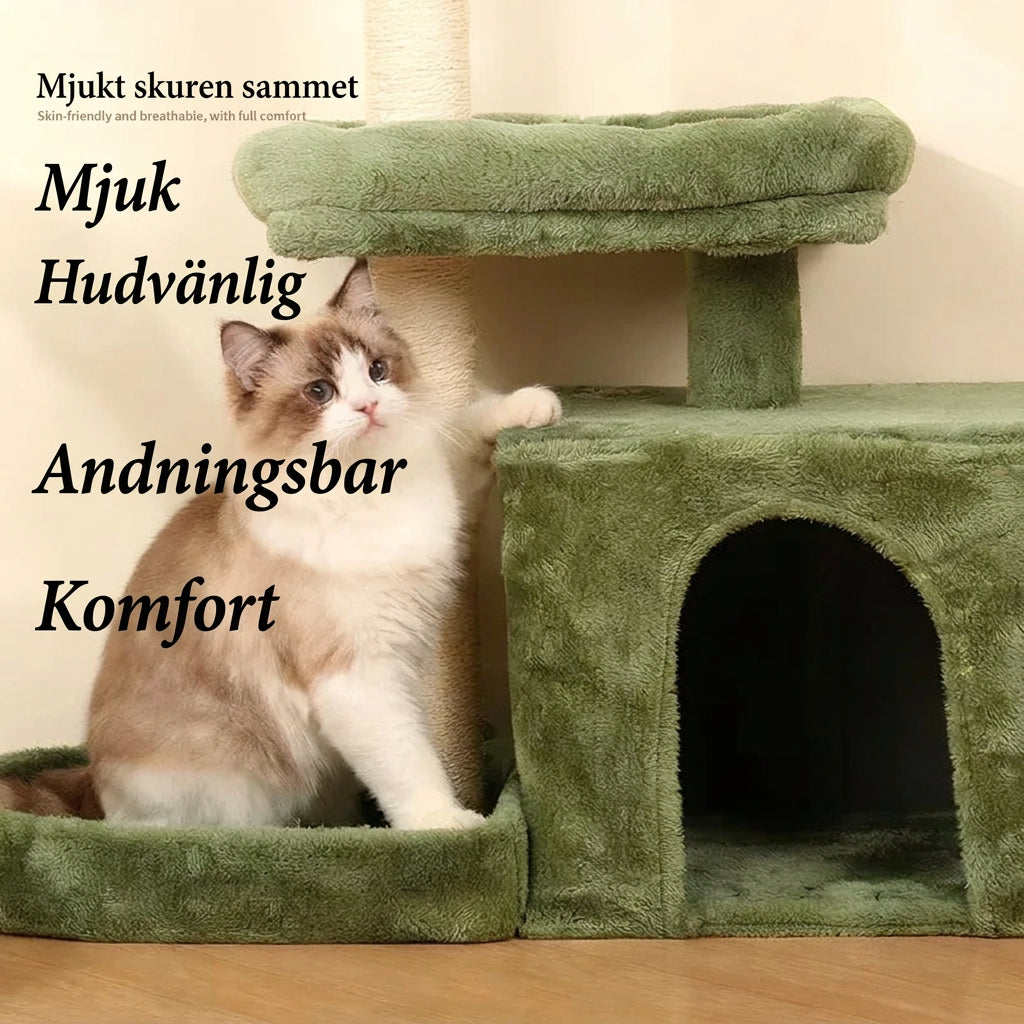 Klösträd i Sisal med Klöspelare och Sovgrotta för Katt