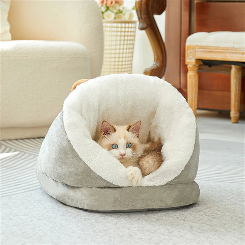 Mysig Plyschgrotta för Katt och Hund