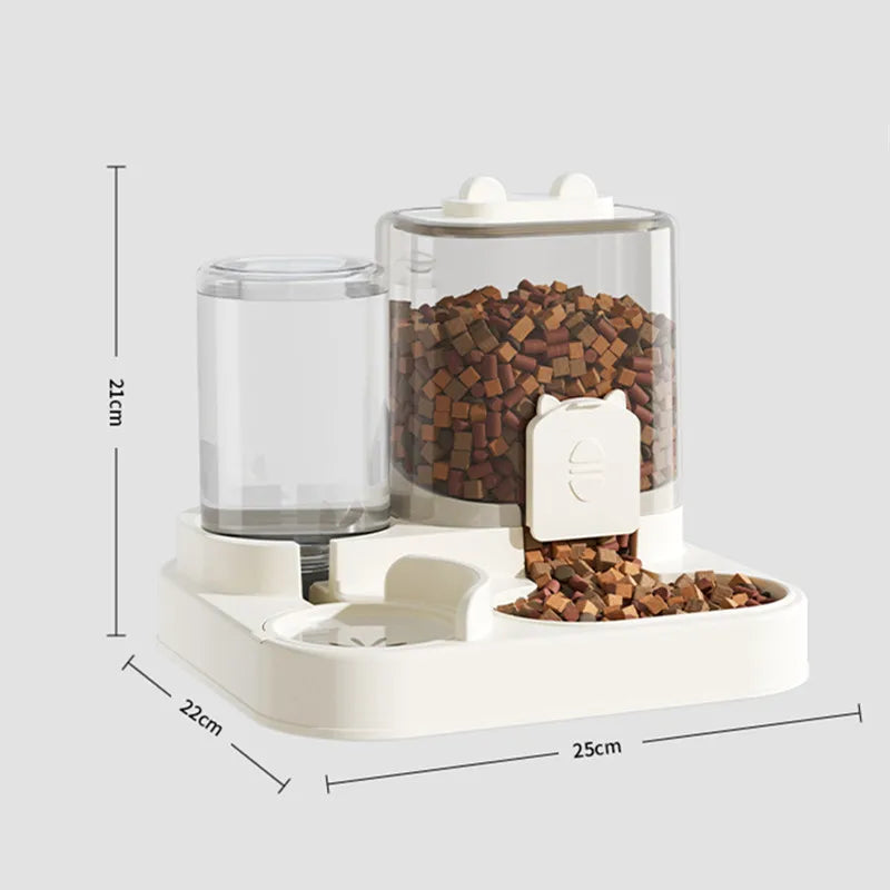 Automatisk 2-i-1 Mat- och Vattendispenser för Hund och Katt