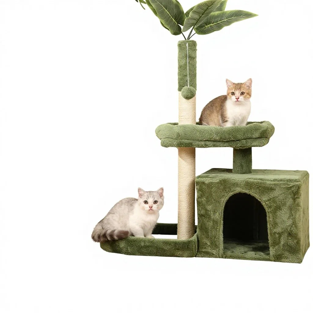 Klösträd i Sisal med Klöspelare och Sovgrotta för Katt