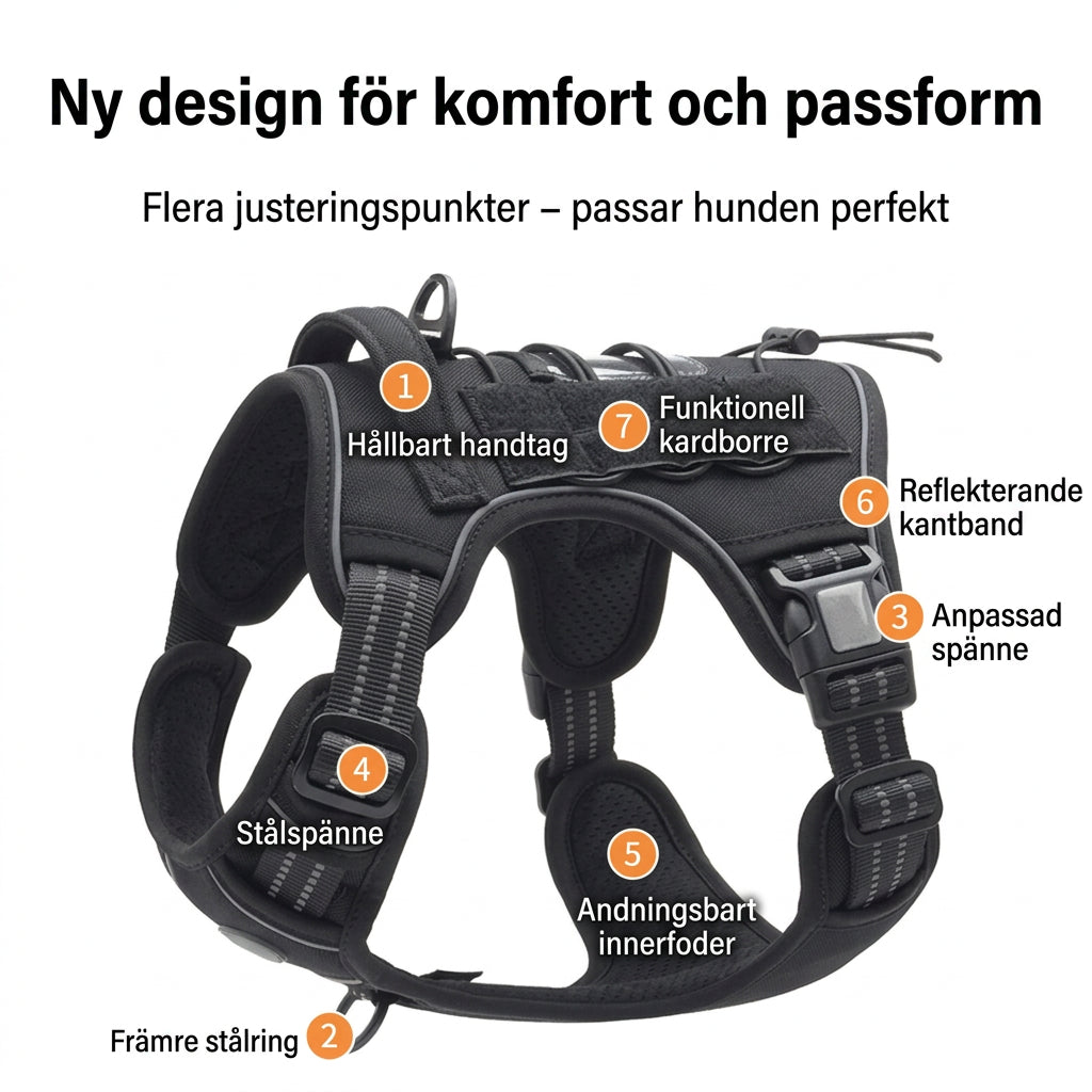Justerbar Reflekterande Hundsele för Promenad och Träning