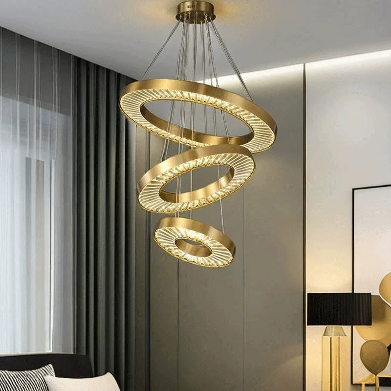 Modern Kristallkrona i Metall Elegant och Justerbar